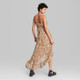 New - Women's Sleeveless High-Low Hem Chiffon Dress - Wild Fable Cognac Tiger Print L
