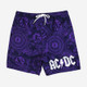 New - Men's 7" Elastic Waist Printed Swim Shorts - Dark Purple M