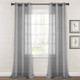 New - Set of 2 (95"x38") Farmhouse Textured Grommet Sheer Window Curtain Panels Dark Gray - Lush Décor