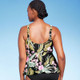 New - Women's Tropical Print Underwire V-Neck Tankini Top- Kona Sol Multi S