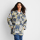 New - Women's Denim Floral Print Faux Shearling Jacket - Future Collective with Reese Blutstein Blue Denim M