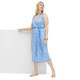 New - Women's Collared Sleeveless Sea Twig Blue Sweaterknit Midi Wrap Dress - DVF L