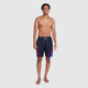 New - Speedo Men's 7" Solid Colorblock Swim Shorts - Blue/Red M