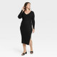 New - Women's Long Sleeve Sweater Dress - A New Day Black XXL