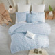 New - 7pc King/California King Kay Cotton Jacquard Comforter Set Blue
