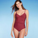 Women's Underwire Belted One Piece Swimsuit - Shade & Shore Red S