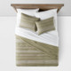 King Cotton Woven Stripe Comforter & Sham Set Moss Green/White - Threshold