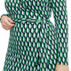 New - Women's Long Sleeve Midi Arrow Geo Green Wrap Dress - DVF S
