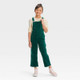 New - Girls' Corduroy Wide Leg Overalls - Cat & Jack Forest Green M