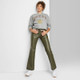 Women's Low-Rise Faux Leather Flare Pants - Wild Fable Olive Green 14