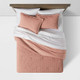Full/Queen Washed Waffle Weave Comforter & Sham Set Warm Blush - Threshold