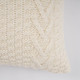 20"x20" Oversize Chunky Sweater Knit Square Throw Pillow White - Evergrace