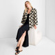Women's Geo Print Oversized Quilted Jacket - Future Collective with Jenny K. Lopez Black/Cream XXS/XS