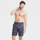 Men's 9" Leaf Printed Hybrid Swim Shorts - Goodfellow & Co Dark Gray 30