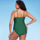 Open Box Women's Tie-Front Ruched Full Coverage One Piece Swimsuit - Kona Sol Green M