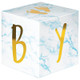 New - 3ct Marble Baby Shower 'Oh Baby' Blocks Centerpieces Party Décor and Accessories Blue