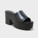 Open Box Women's Ricky Platform Heels w Memory Foam Insole - A New Day Black 9