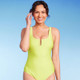 Women's U-Wire Medium Coverage One Piece Swimsuit - Kona Sol Green XL