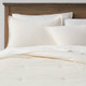 Open Box King Cotton Velvet Comforter & Sham Set Cream - Threshold