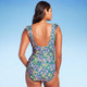 Women's Ruffle Shoulder Ruched Full Coverage One Piece Swimsuit - Kona Sol Multi S