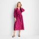Women's Puff Sleeve Belted Midi Dress - Future Collective with Jenny K. Lopez Pink XS