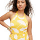 Women's Halter Tie Neck Ginkgo Yellow Sweaterknit Midi Dress - DVF XXS