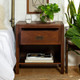 New - Single Drawer Modern Classic Bedside Table Nightstand Walnut - Saracina Home