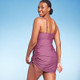 Women's Convertible Side-Tunneled Swim Dress - Kona Sol Purple L