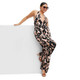 Women's Halter Leopard Neutral Jumpsuit - DVF XXS