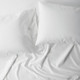 Open Box Standard 500 Thread Count Washed Supima Sateen Solid Pillowcase Set White - Casaluna