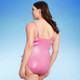 Women's Square Neck Shirred Drawstring One Piece Swimsuit - Shade & Shore Pink Shine L