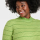 New - Black History Month Women's House of Aama High Neck Maxi Knit Dress - Green Striped S