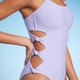 Women's Cut Out Knotted One Piece Swimsuit - Shade & Shore Lilac Purple XS