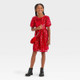 Girls' Short Puff Sleeve Sequin Dress - Cat & Jack Red XS