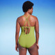 Women's Wide Ribbed Ring Medium Coverage One Piece Swimsuit - Kona Sol Green XS