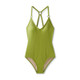 Women's Wide Ribbed Ring Medium Coverage One Piece Swimsuit - Kona Sol Green XS