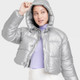 New - Women's Snowsport Puffer Jacket - All in Motion Metallic Silver L