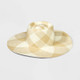 New - Hand Weave Plaid Floppy Boater Hat - A New Day Off-White S/M