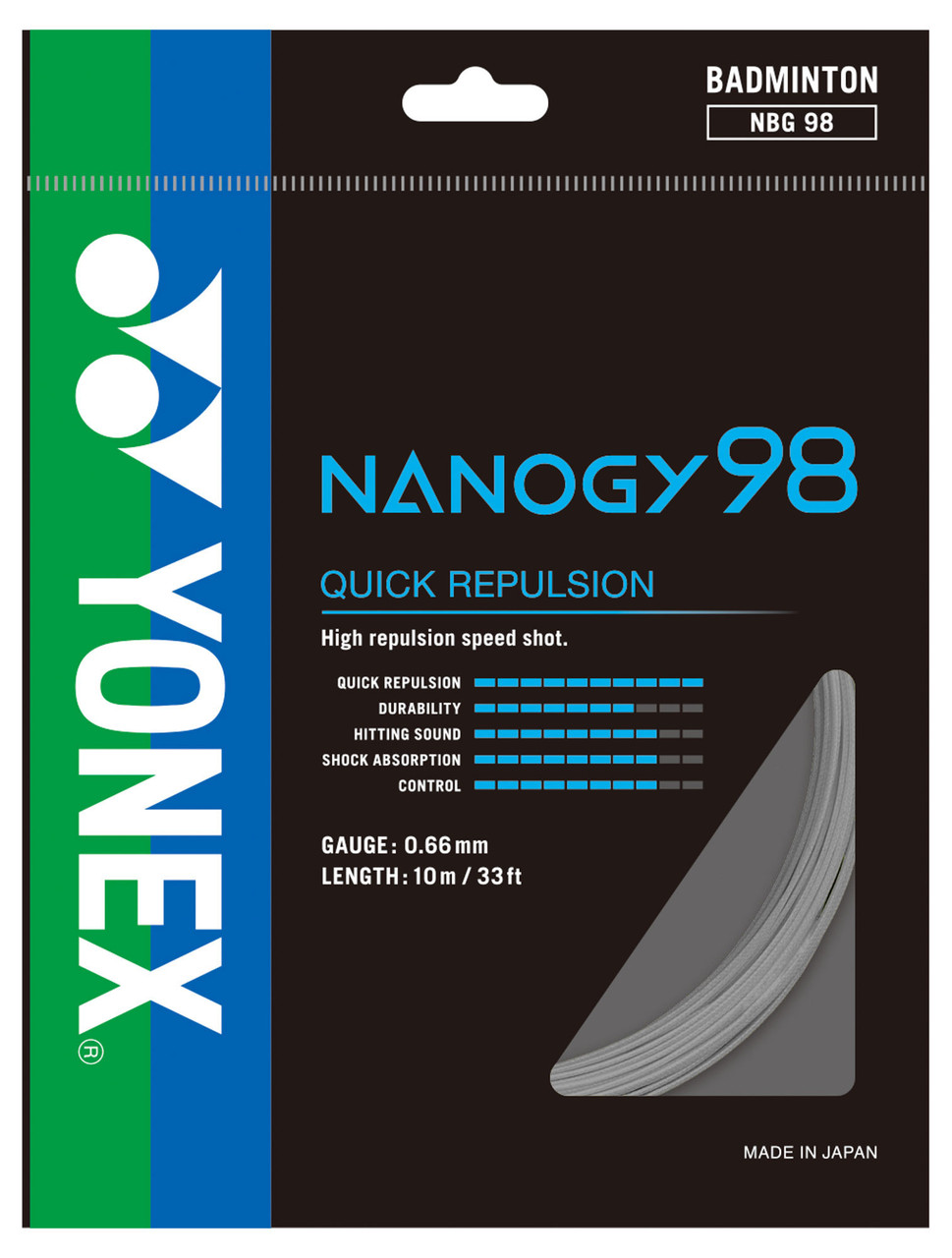 Yonex Nanogy 98 0.66mm Badminton Set - W & D Strings