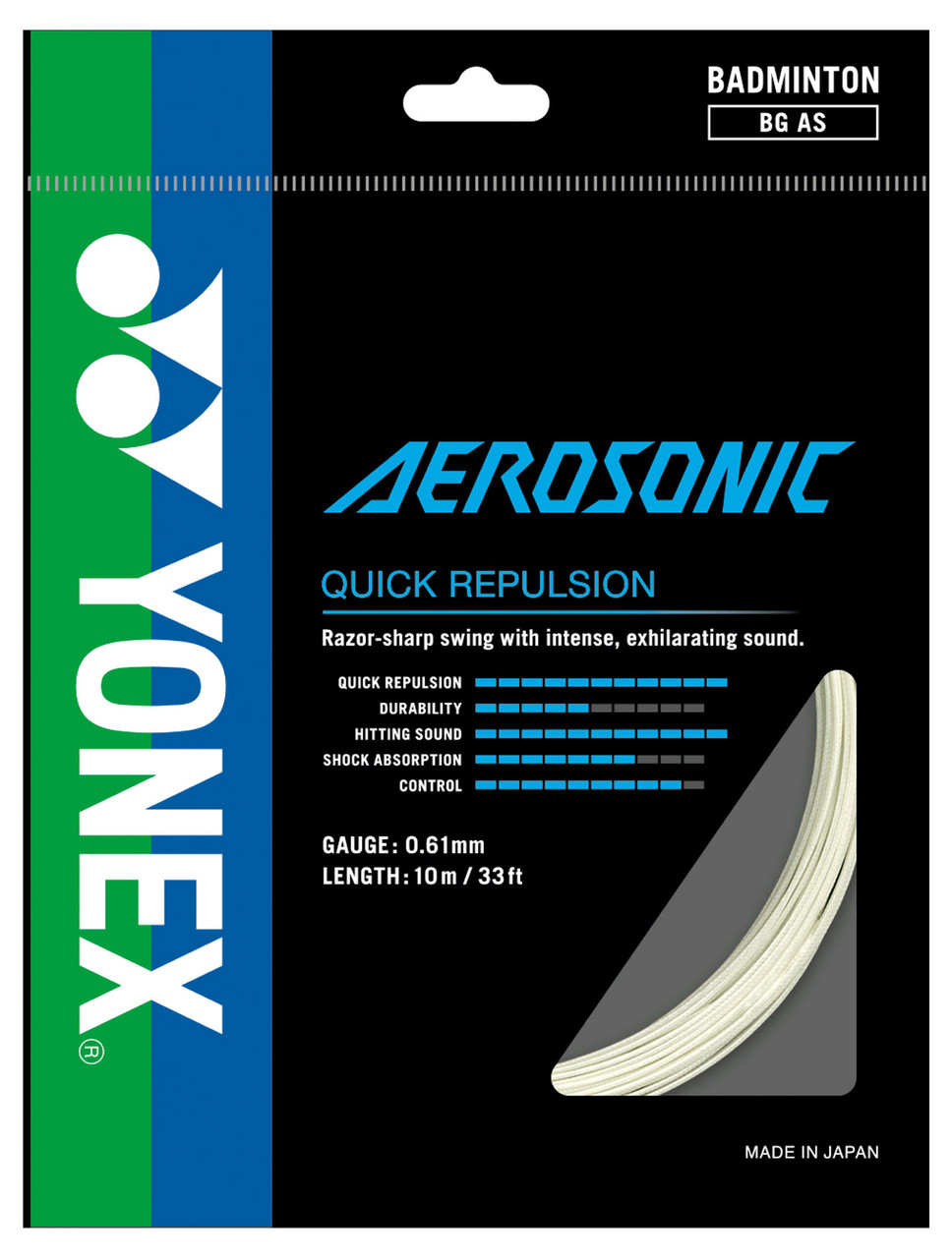 033 YONEX ストリング  11点 Yonex Aerosonic 0.61mm Badminton Set - W & D Strings