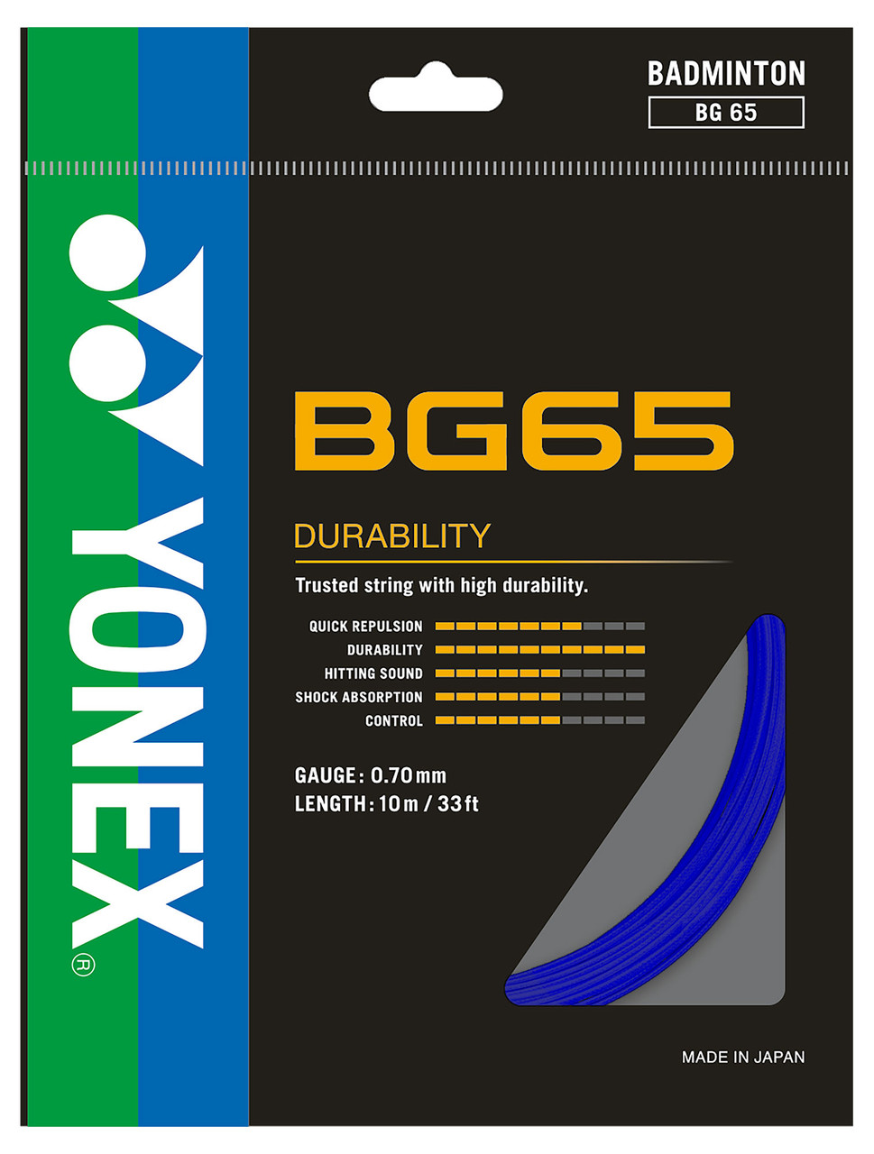 Yonex BG65 0.70mm Badminton Set - W & D Strings
