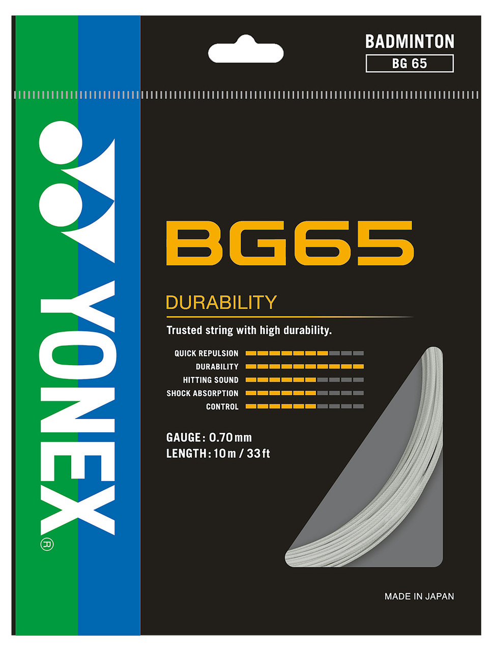 Yonex BG65 0.70mm Badminton Set - W & D Strings