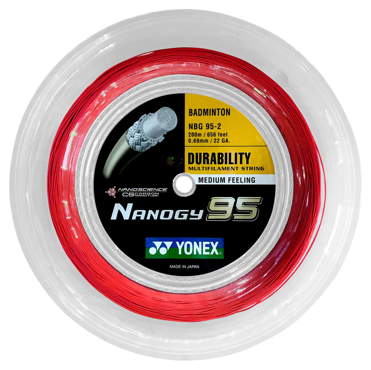 Yonex Nanogy 95 0.69mm Badminton 200M Reel - W & D Strings