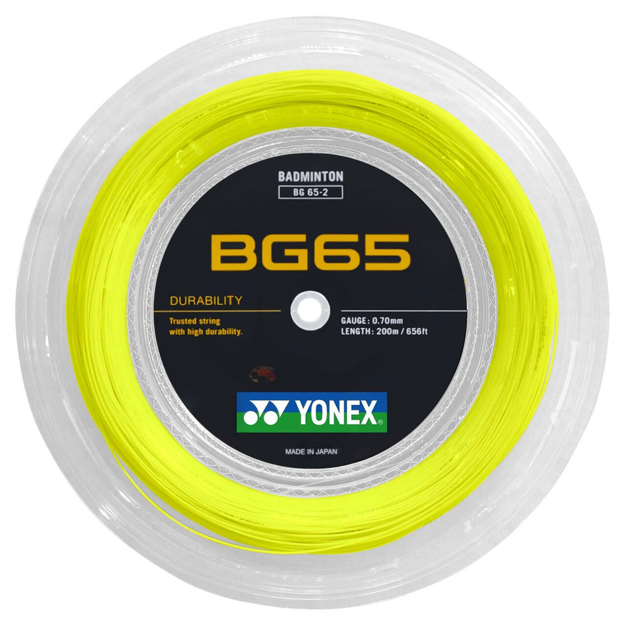 Yonex BG65 0.70mm Badminton 200M Reel - Racquet Depot UK