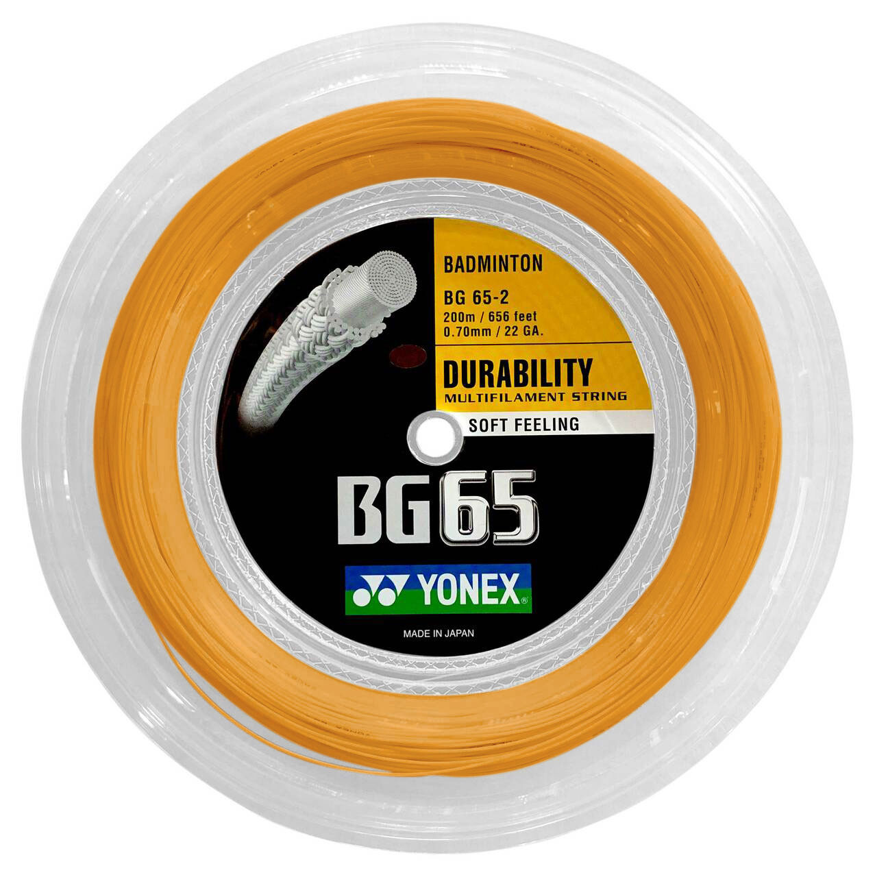 Yonex BG65 0.70mm Badminton 200M Reel - W & D Strings