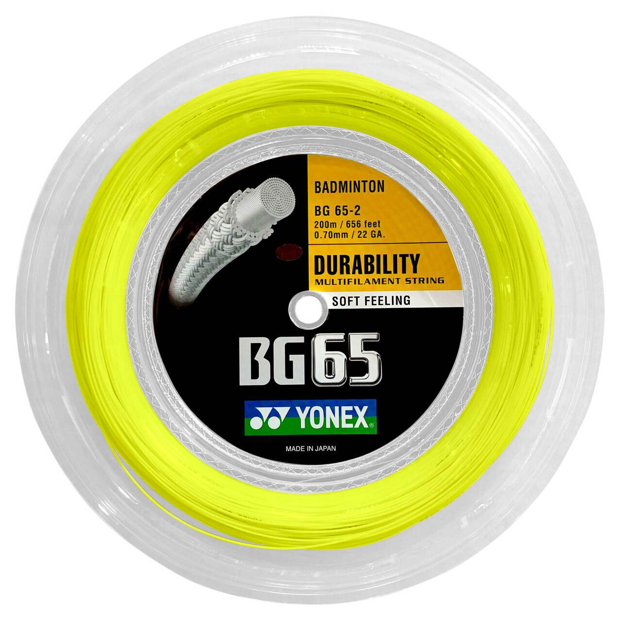 Yonex BG65 0.70mm Badminton 200M Reel - W & D Strings