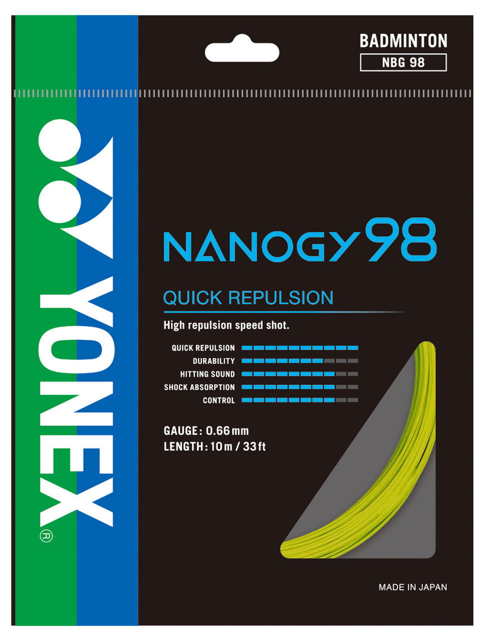 Yonex Nanogy 98 0.66mm Badminton Set - W & D Strings