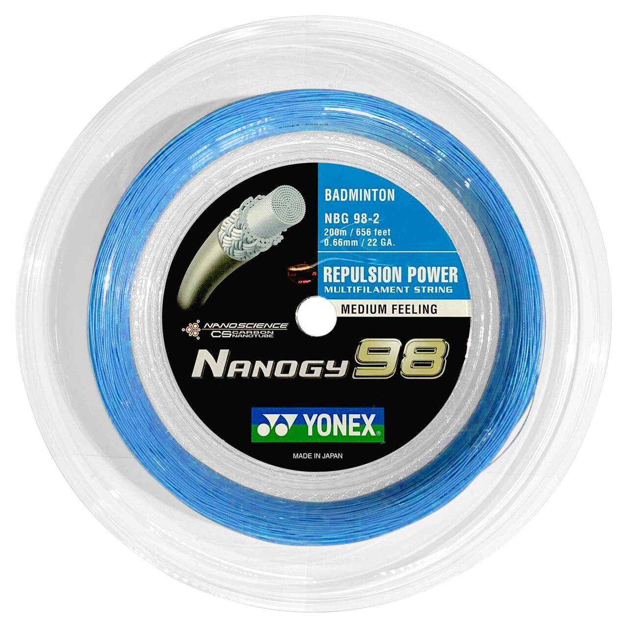 Yonex Nanogy 98 0.66mm Badminton 200M Reel - W & D Strings