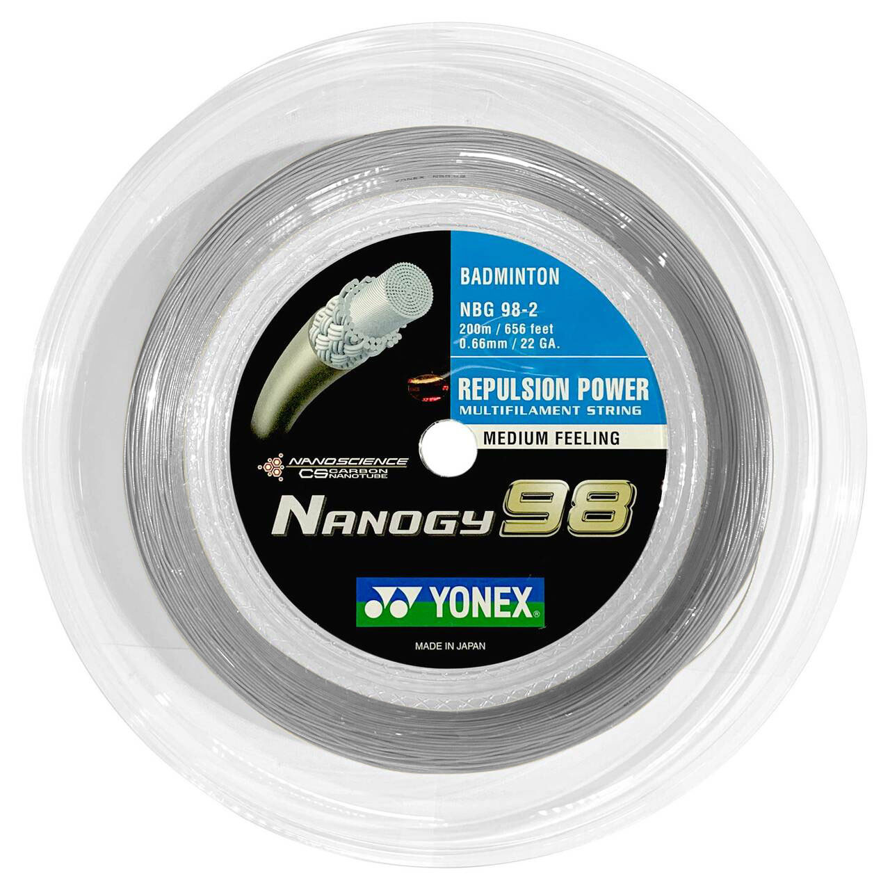 Yonex Nanogy 98 0.66mm Badminton 200M Reel - W & D Strings