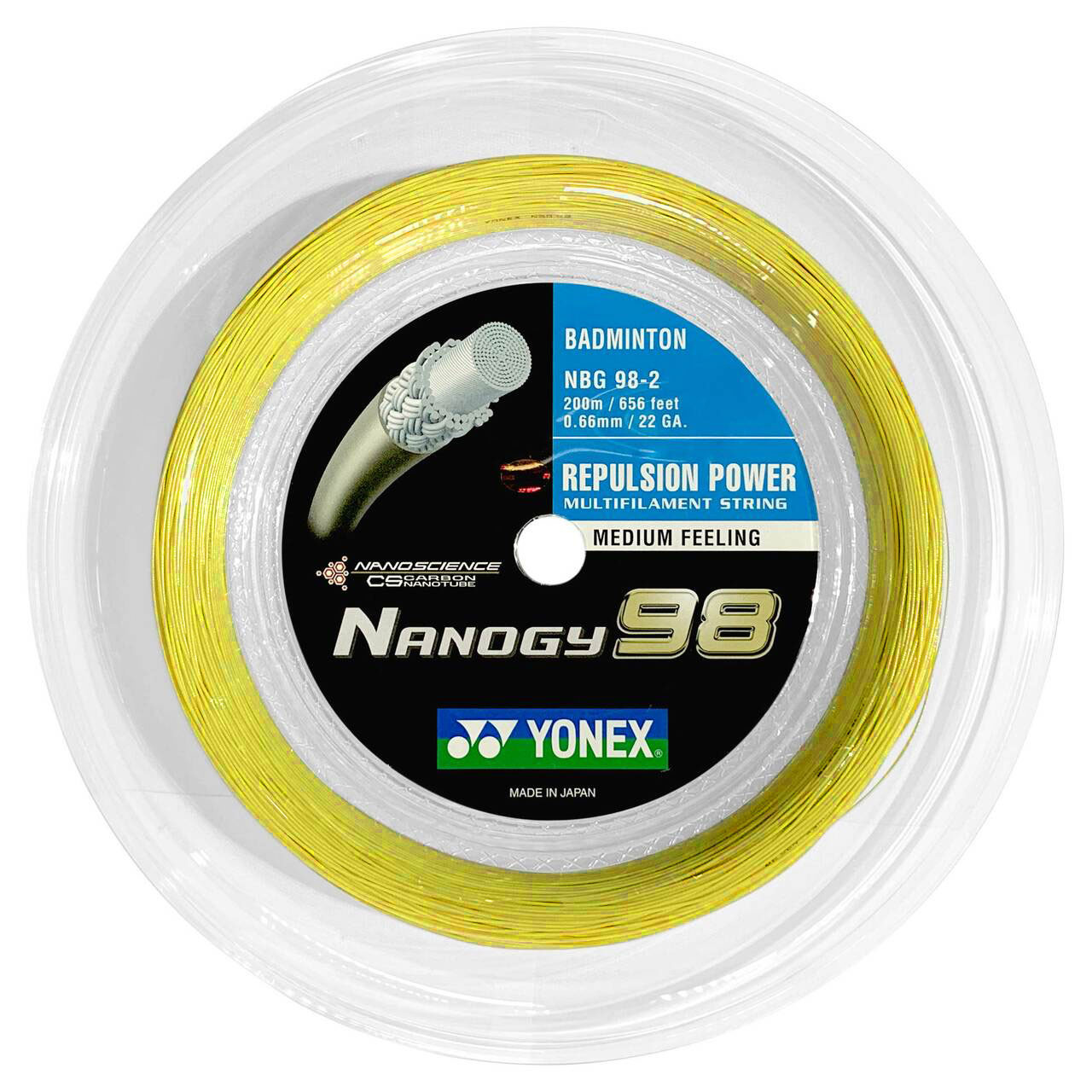 Yonex Nanogy 98 0.66mm Badminton 200M Reel - W & D Strings